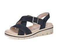 Caprice Sandalia plana para mujer 9-28750-46, de gamuza oceánica, 38 EU ancha