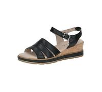 CAPRICE Sandalias de Mujer con cuña en Piel Verano, Color Negro., 40 EU