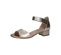 CAPRICE Sandalias de Mujer con tacón en Piel con Tiras, Platino Metal, 37 EU
