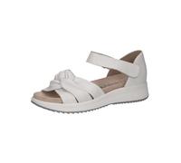 CAPRICE Sandalias Planas de Piel con Velcro para Mujer, Color Blanco., 38 EU