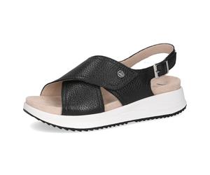 Caprice Sandalias planas para mujer 9-28707-46, Black Deer, 42 EU