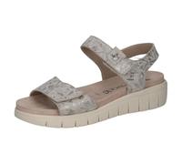 Caprice Sandalias planas para mujer, color blanco roto y plateado, talla 40 EU
