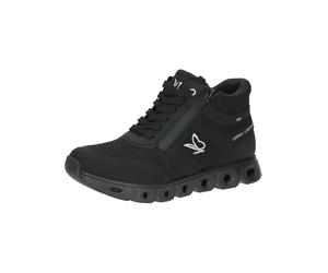 CAPRICE Zapatillas altas veganas impermeables para mujer, Black Blk Sole, 37 EU