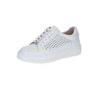 CAPRICE Zapatillas de Piel para Mujer con Estampado Perforado, Color Blanco., 41 EU