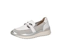 CAPRICE Zapatillas Deportivas para Mujer con Plataforma, Blanco y Plateado, 40 EU