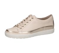 Caprice Zapatillas Planas de Piel con Cordones para Mujer, Crema Comb., 36.5 EU