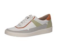 CAPRICE Zapatillas Planas de Piel con Cordones para Mujer, Lt Grey Comb, 40.5 EU