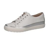 Caprice Zapatillas Planas de Piel con Cordones para Mujer, White Nappa Co, 39 EU