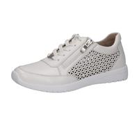 CAPRICE Zapatillas Planas de Piel con Cremallera para Mujer, Color Blanco., 40 EU