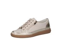 CAPRICE Zapatillas Planas de Piel con Cremallera para Mujer, Color Crema., 38.5 EU