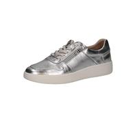 Caprice Zapatillas Planas de Piel con Cremallera para Mujer, Plata, 40 EU