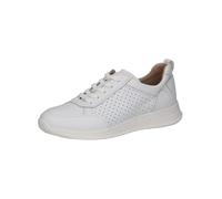 CAPRICE Zapatillas Planas de Piel con Estampado de Agujeros para Mujer, Color Blanco., 39 EU