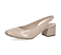 CAPRICE Zapatos de tacón para Mujer de Piel con Barniz, Color Beige (Patente Beige), Talla 36 EU