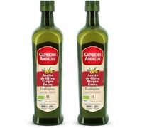 CAPRICHO ANDALUZ Aceite de Oliva Virgen Extra Ecológico PET de 1L- Tamaño Práctico, Ideal para Cocinar, Aliñar o Aderezar tus Ensaladas y Comidas. (Paquete de 2)