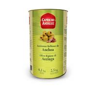 Capricho Andaluz - Aceitunas Manzanilla Rellenas de Anchoa Lata, 4,1 Kg