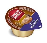 CAPRICHO ANDALUZ Caja Paté Ibérico 60 Unidades en Monodosis de 25 gr- Untable Ideal para tus Desayunos y Meriendas, con un Envasado Práctico y Cómodo para Llevar.