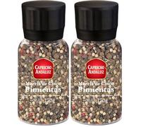 CAPRICHO ANDALUZ Molinillo Mezcla 5 Pimientas 170gr- Condimento Perfecto para Añadir un Toque Picante y Aromático a tus Carnes y Comidas. (Paquete de 2)