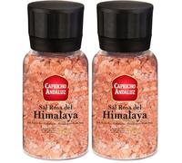 Capricho Andaluz - Molinillo Sal Rosa del Himalaya 390g - Sal Gema Mineral Natural, Rica en Minerales, Perfecta para Carnes, Verduras y Platos Gourmet (Paquete de 2)