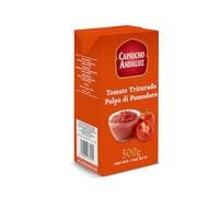 Capricho Andaluz - Tomate Triturado Natural Brik 500 g - Sabor Puro y Fresco, Sin Conservantes, Listo para Salsas, Guisos, Sopas y Recetas Caseras (Paquete de 6)