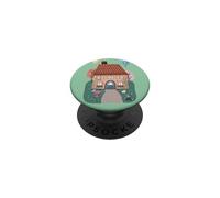 Caprichosa cabaña en el Bosque con pájaro y Conejo PopSockets PopGrip Adhesivo