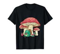 Caprichoso colorido setas y ranas en mágico escena desi Camiseta