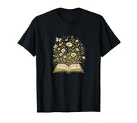 Caprichoso Libro Abierto Arte Floral Magia Naturaleza Lector Camiseta
