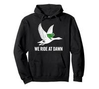 Caprichoso We Ride at Dawn Funny Frog and Goose Sudadera con Capucha