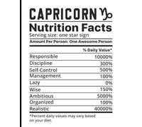'Capricorn' Horoscope Notebook: 8x10 Cornell Lined Journal | 120 Pages | Black & White Astrology-Themed Writing Notebook