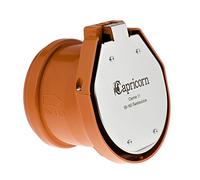 Capricorn Tapa para tubo, válvula antirretorno con tapa de acero inoxidable, para tubos HT-/ KG, diámetro DN 150/160-150 mm, color naranja