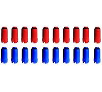 Capricorn Tapones de construcción, tapones de presión, rosca de plástico para prueba de fugas, Azul/Rojo, 1/2 pulgadas con rosca de plástico, 10 pares