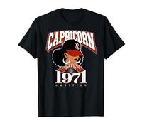 Capricornio 1971 Astro Año Melanated Reina Afro Diosa Camiseta