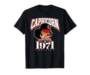 Capricornio 1971 Astro Año Melanated Reina Afro Diosa Camiseta