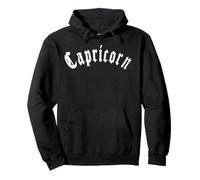 Capricornio Blackletter Zodiac Star Sign Ideas de cumpleaños Sudadera con Capucha