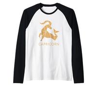 Capricornio Origami Zodiac Gráfico Camiseta Manga Raglan