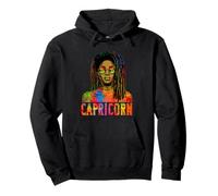Capricornio Reina Loc'd Mujer Negra Zodiaco Africano Sudadera con Capucha