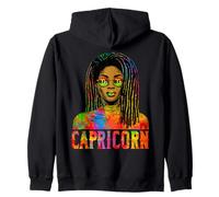 Capricornio Reina Loc'd Mujer Negra Zodiaco Africano Sudadera con Capucha