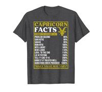 Capricornio Zodiaco Hechos diseño Signo del Zodiaco Capricornio Camiseta, Hombre, Jaspeado Oscuro, 6XL