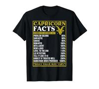 Capricornio Zodiaco Hechos diseño Signo del Zodiaco Capricornio Camiseta, Hombre, Negro, XXL