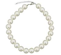 Caprilite 18 mm de tamaño Grande Crema Pearl Collar con Colgante en Forma sintética Gigante luz Great Gatsby Vintage