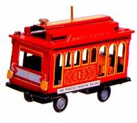 CAPRILO Figura Decorativa de Metal Mini TRANVÍA San Francisco. Vehículos a Escala. Detalles de Colección. Regalos Originales. Decoración Hogar. PR.