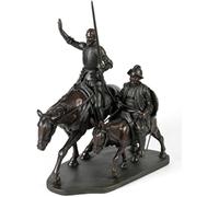 CAPRILO Figura Decorativa de Resina Don Quijote y Sancho Panza Adornos y Esculturas. Regalos Originales. Decoración Hogar. 21 x 12 x 28 cm.