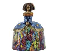 CAPRILO Figura Decorativa de Resina Menina Falda Multicolor Adornos y Esculturas. Decoración Hogar. Regalos Originales. 13 x 10 x 17 cm