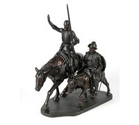 CAPRILO Figura Decorativa Resina Don Quijote y Sancho Panza. Adornos y Esculturas. Regalos Originales. Decoración Hogar. 21 x 12 x 28 cm.IB