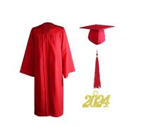 Caps and Gowns - Vestido de graduación mate 2021 - Ropa de graduación transpirable para hombres y mujeres adultos, color rojo 51 yardas,
