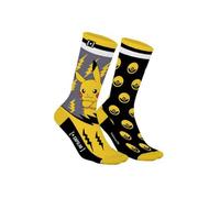 Capslab Calcetín Hombre Algodón, Par de Calcetines Pokemon, Alto y Original, Amarillo, Gris, Negro (39/42)