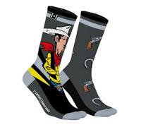 Capslab Calcetines Lucky Luke con símbolo de colt y herradura - Calcetines de cómic con licencia oficial para hombre y mujer - Cómodos calcetines de algodón con diseño western icónico - - 43-46