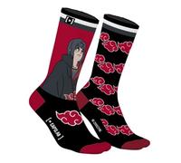 Capslab Calcetines Naruto Itachi - Calcetines de anime con licencia oficial para hombre y mujer - Cómodos calcetines de algodón con Itachi Uchiha y símbolo de las nubes de Akatsuki - 39-42