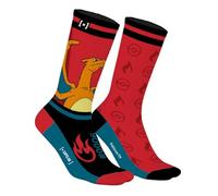 Capslab Calcetines Pokémon Charizard - Rojo Azul - Calcetines de anime con licencia oficial para hombre y mujer - Cómodos calcetines de algodón con diseño de Charizard y Pokéball - - 43-46