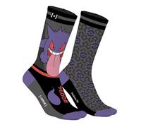 Capslab Calcetines Pokémon Gengar - Gris - Calcetines de anime con licencia oficial para hombre y mujer - Cómodos calcetines de algodón con diseño de Gengar y Pokéball - - 39-42