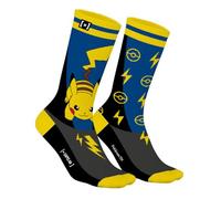 Capslab Calcetines Pokémon Pikachu - Azul Negro - Calcetines de anime con licencia oficial para hombre y mujer - Cómodos calcetines de algodón con diseño de Pikachu y Pokéball - - 39-42